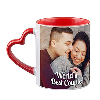 Mug Red Heart Handle